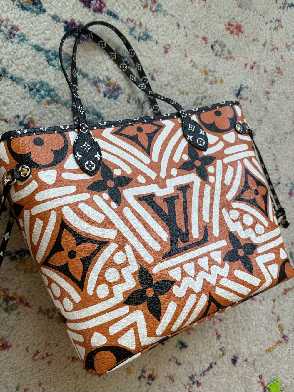 Louis Vuitton Orange and Black Monogram Neverfull Tote- Limited Edition. - Picture 4 of 13